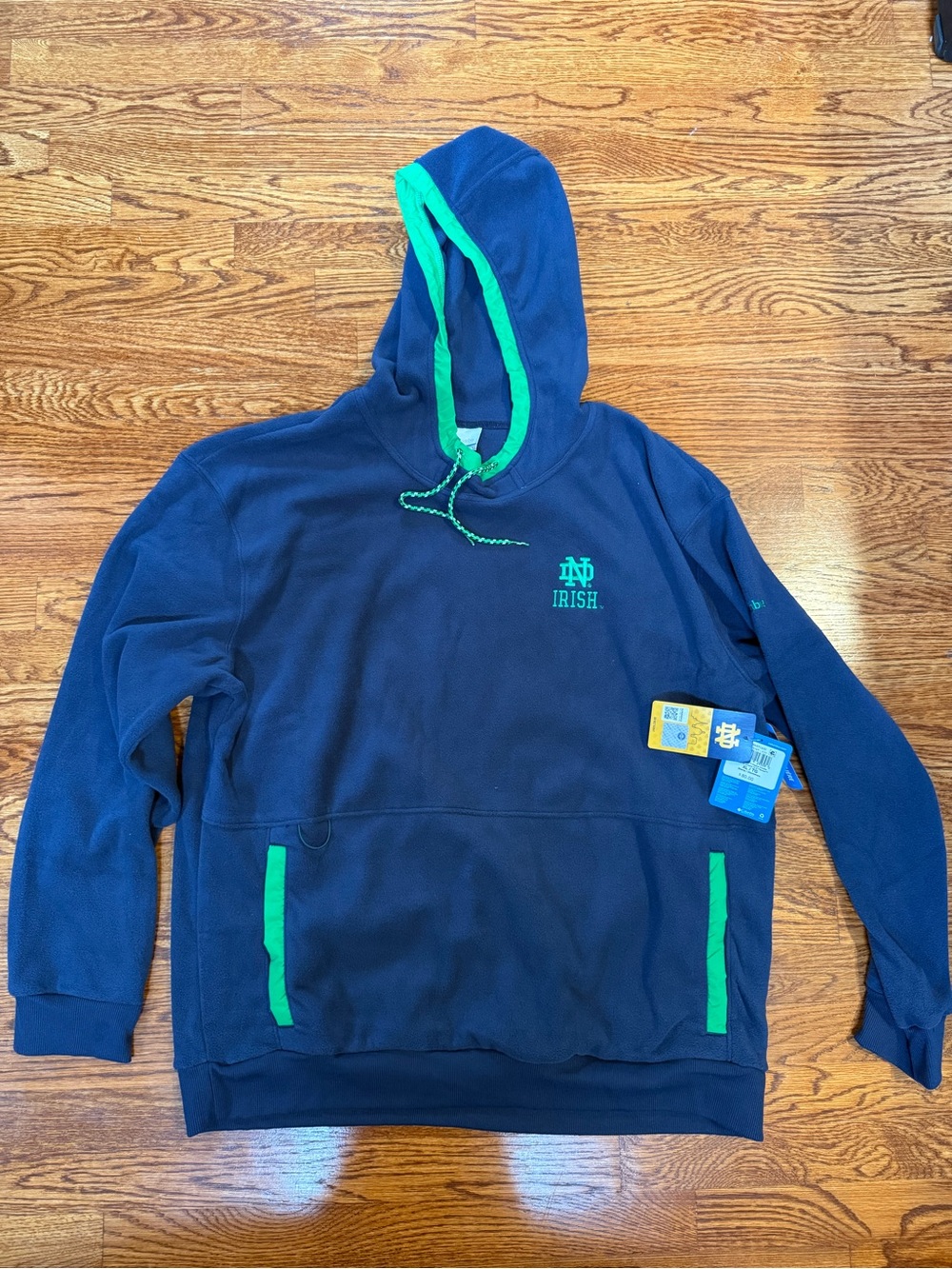 Columbia Notre Dame Irish Navy & Green Pullover Hoodie